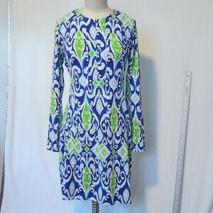 IB Kul Women's XS Dress Long Mesh Sleeve Blue Golf Stretch Quick Dry